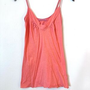 Velvet by Anthropologie Semi-Surplice V-Neck Spaghetti Strap Cami Top Coral Pink